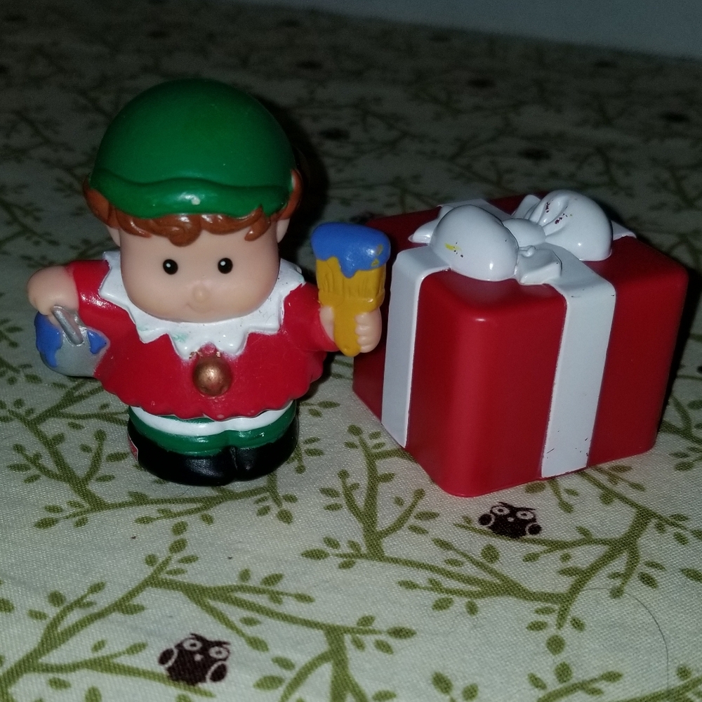 Fisher Price Little People Christmas Elf And Gift Box